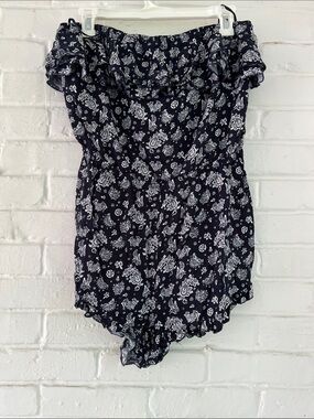 Free Fusion Navy Paisley Off-Shoulder Romper